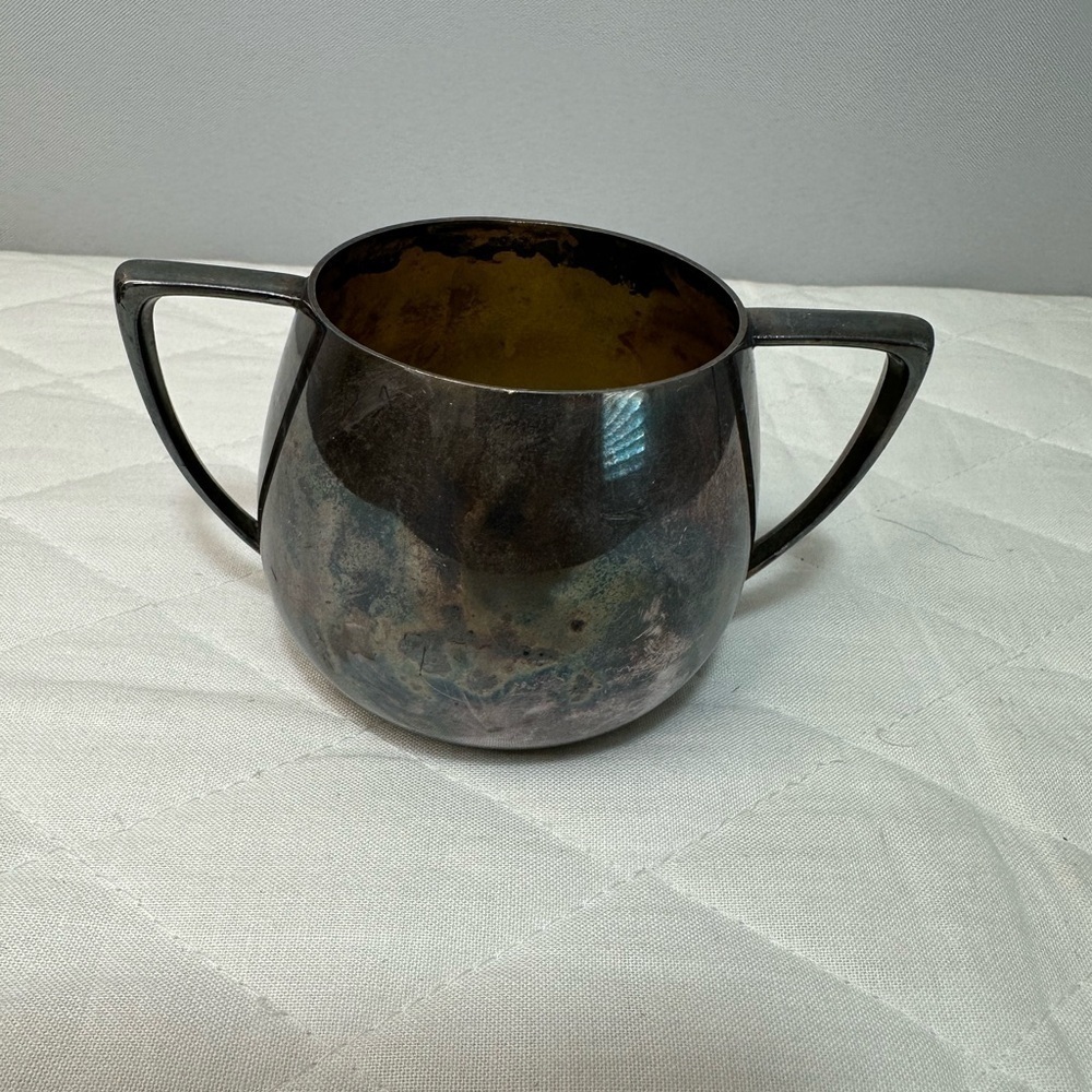 Vintage 1950’s Empire Crafts Quadruple Silver Plated Sugar Bowl Cup